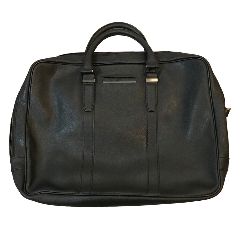 CALVIN KLEIN Men’s Black Leather Briefcase